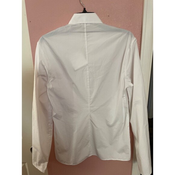 BITE Studios Women's Fluted Sleeve White Button-Up Curved Blouse size 4 NWT - Picture 5 of 12